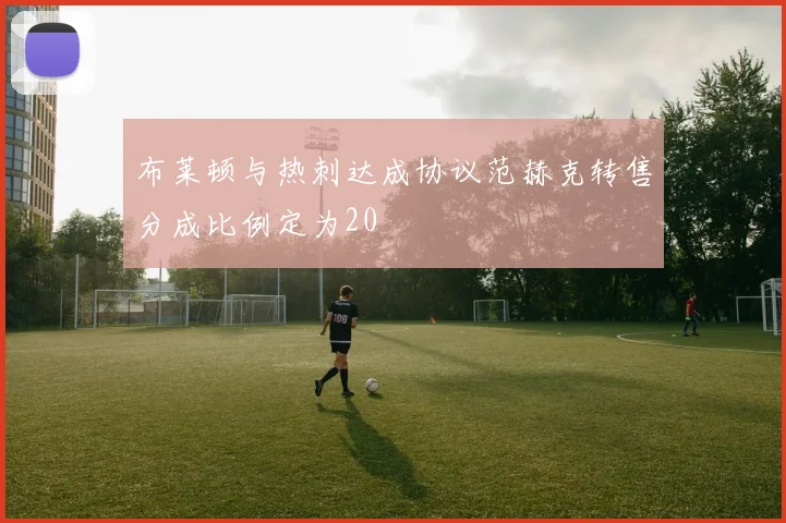 布莱顿与热刺达成协议范赫克转售分成比例定为20